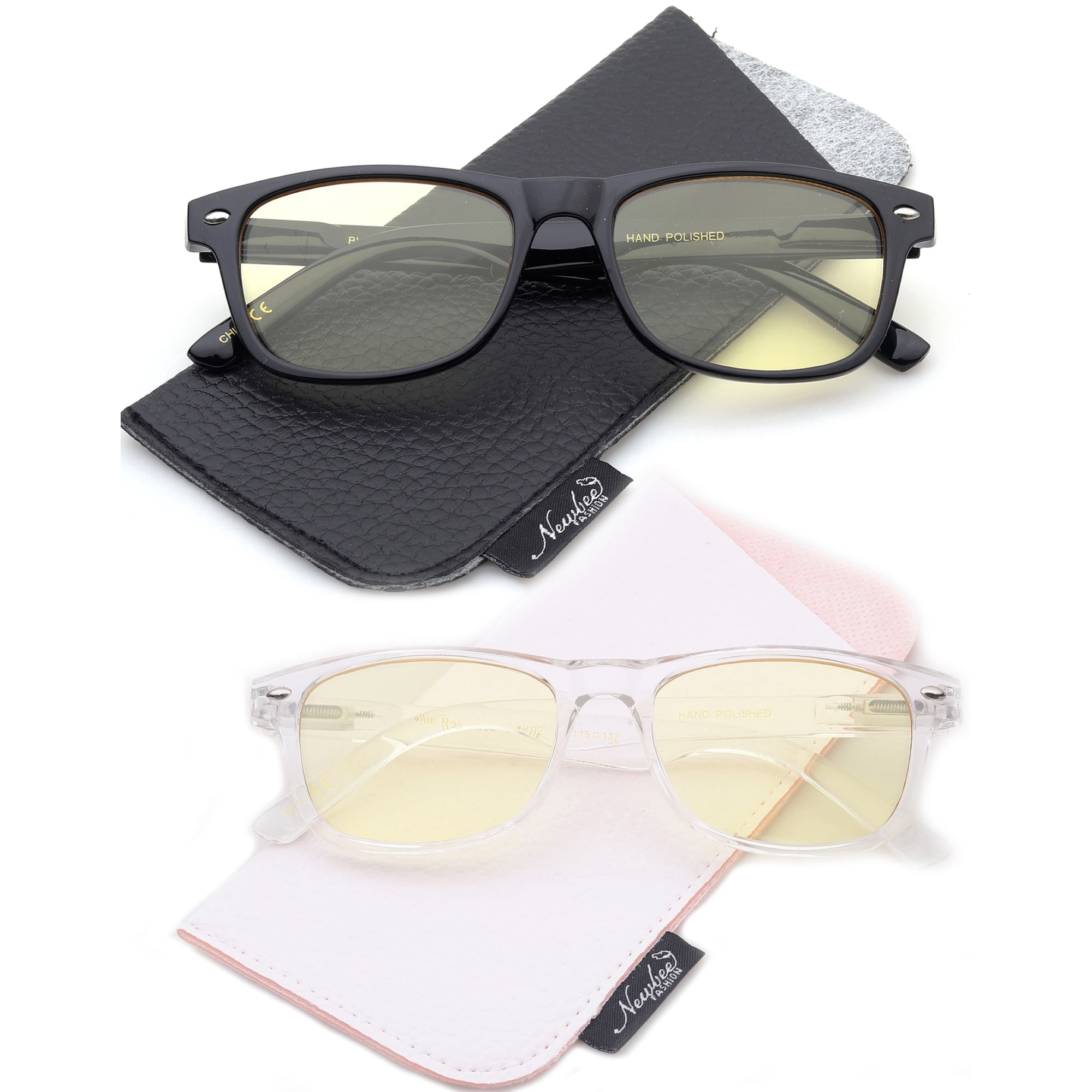 Newbee Fashion 2 Packs Kids Blue Light Block Glasses Girls Boys Teens (5-17 Years) Computer and Gamer Eyewear Anti-Glare Protection Anti-Fatigue Anti UV Glasses for Smartphone Screens