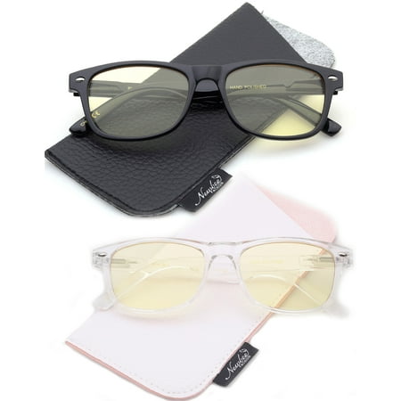 Newbee Fashion 2 Packs Kids Blue Light Block Glasses Girls Boys Teens (5-17 Years) Computer and Gamer Eyewear Anti-Glare Protection Anti-Fatigue Anti UV Glasses for Smartphone Screens