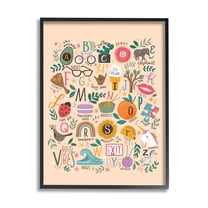 Stupell Industries Whimsical Kid's Alphabet Playful ABC Illustrations Everyday Items, 11 x 14, Design by Loni Harris