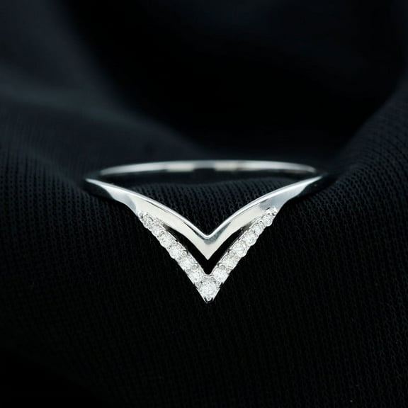 Brig Jewelry 1.6 Ct Round Brilliant Moissanite Wedding Ring – 14K White Gold Plated Engagement Band – Stackable Bridal Ring – Gift for Wife