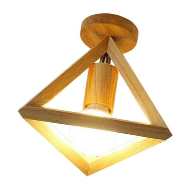 DOLITY LED Ceiling Light Wooden Ceiling Lamp for Entryway Living Room Aisle Triangle
