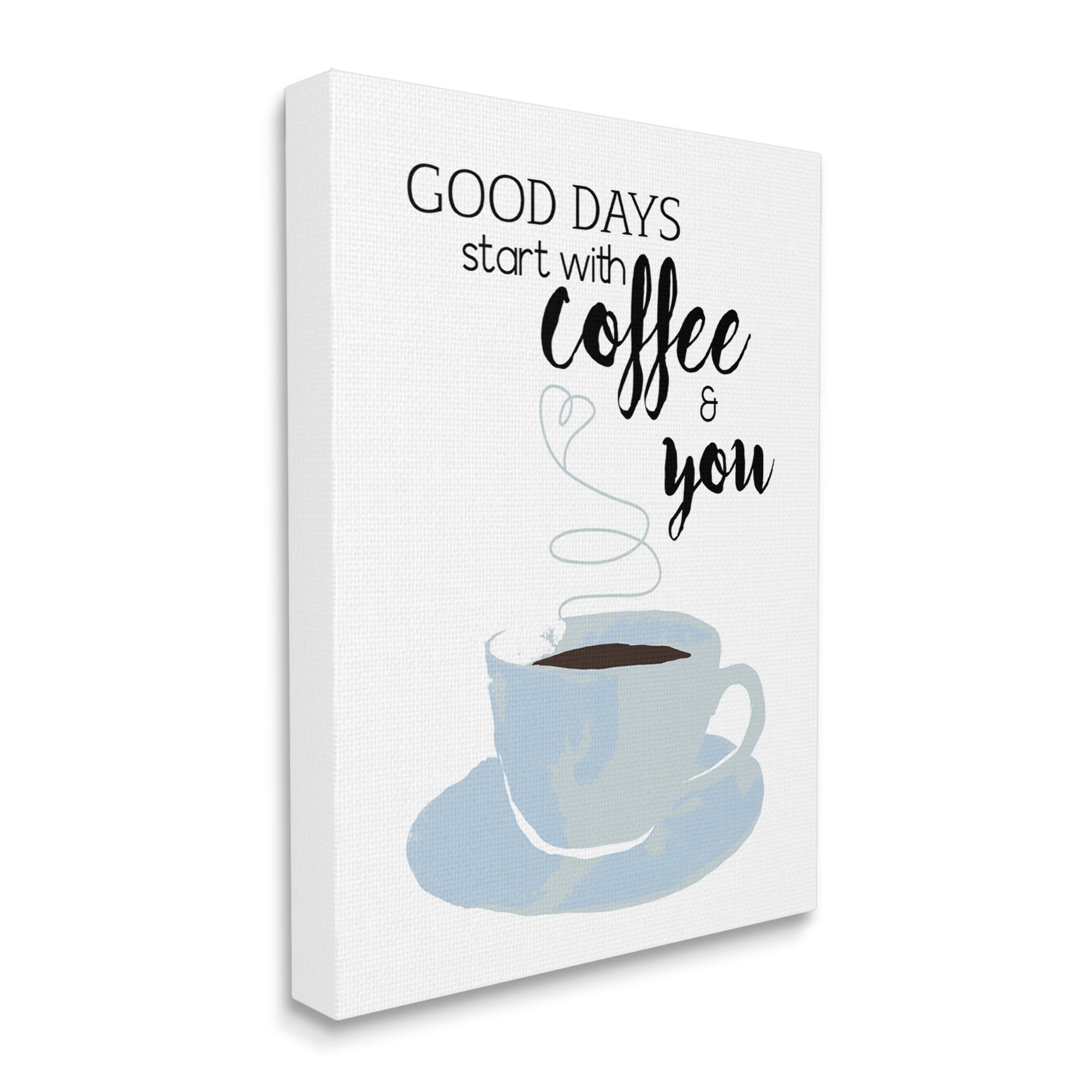 Stupell Industries Good Days Coffee & You Romantic Kitchen Morning Graphic Art Gallery Wrapped Canvas Print Wall Art, Design by Daniela Santiago