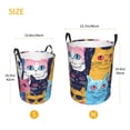 thumbnail image 3 of Lsque Colorful Cats Pattern Art Pattern Laundry Hamper Basket, Tall Woven Rope Hamper Basket for Clothes, Lightweight Storage Basket, Collapsible Waterproof-Medium, 3 of 6