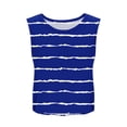 thumbnail image 5 of CQONEPT Womens Tanks Vest Stripe Workouts Athletic Sleeveless Tops Summer Bech Vacation Tunic Tee Lightweight Tshirts Blue 2XL, 5 of 7
