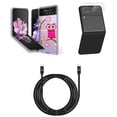 thumbnail image 1 of Bemz Premium Bundle for Samsung Galaxy Z Flip 3 5G: Slim Snap-On Protector Case (Cute Pink Owl), Rear Camera Glass Protector, Nylon Braided USB-C to USB-C Cable (4 Feet), 1 of 8