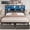 Gray, variant on Lifezone Queen Storage Bed Frame with 2 Drawers, Bookcase Headboard & Charging Station, No Box Spring Needed, Rustic Brown