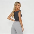 thumbnail image 6 of Womens Off Shoulder Tops Going Out Crop Tank Top Slim Fitted Shirts Casual Dressy Summer Outfits Y2K Cute Tops, M, 6 of 7