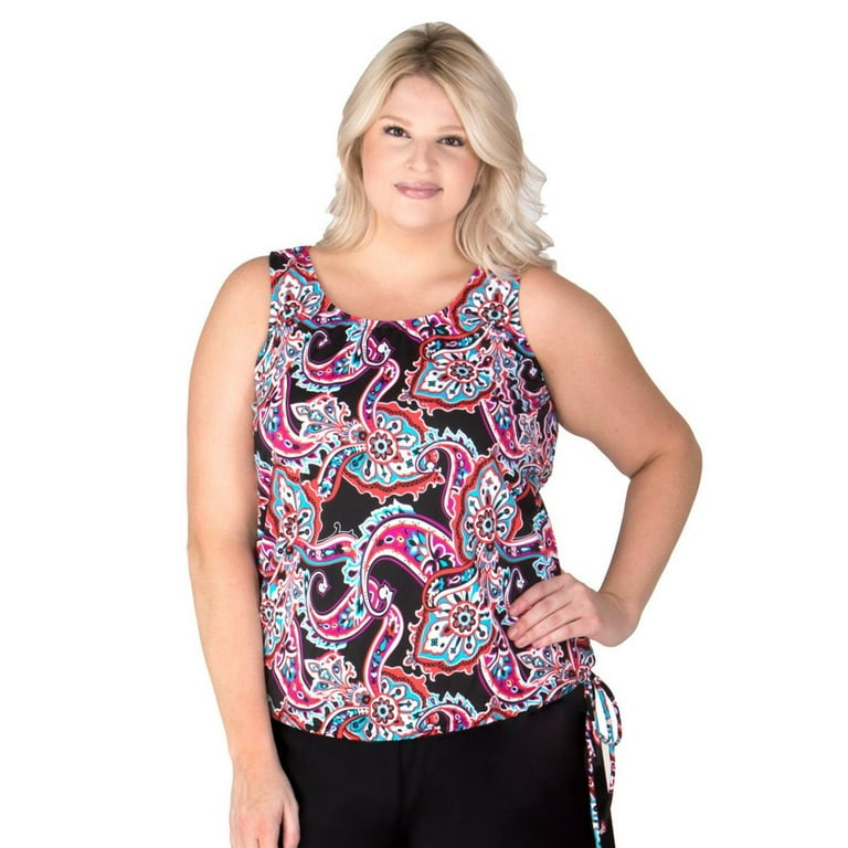 Wear Your Own Bra Plus Size Swimwear Top - Solid Black - 30W