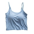 thumbnail image 2 of LLYWEY Womens Crop Tops Build in Bra - Female Spaghetti Straps Padded Sleeveless Cropped Tank Tops, 2 of 7