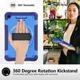 thumbnail image 3 of Dteck Rotating Hand Strap Shockproof Case for Samsung Galaxy Tab A9 Plus 11 Inch Tablet Case with Screen Protector Soft TPU Film, Blue, 3 of 7