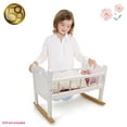thumbnail image 5 of 509 Crew: Little Flora - Wooden Doll Cradle - Flower-White-Pink, Doll Accessory, Smooth Rocking Motion, Mattress & Pillow, Pretend Play Toy, Kids 3+, 5 of 8
