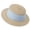 Blue, variant on Women Wide Brim Straw Boater Hat UPF Sun Protection Hat Foldable Beach Fedora with Ribbon