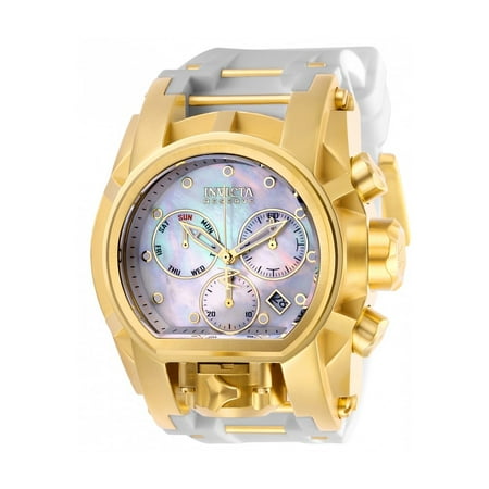 Reserve Silver Textured Dial Reserve Silicone/Stainless Steel White/Gold Band Metal/Mother of Pearl/Oyster White Dial Quartz Men's Watch 26714 ()