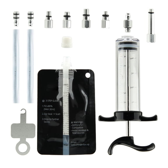 Disc Brake Bleeding Kits, Brake Fluid Tool with Metal Joint, One-Hand for Mountain E-Bike Hydraulic Systems