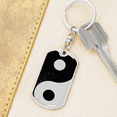 thumbnail image 6 of Yin Yang Balance Swivel Keychain Dog Tag Stainless Steel or 18k Gold, 6 of 10
