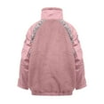 thumbnail image 6 of HTNBO Womens Fleece Jacket Zip Up Long Sleeve Patchwork Fall Winter Sherpa Coats Activewear, 6 of 8