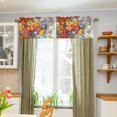 thumbnail image 3 of Yayeee Kitchen Valance Rod Pocket 54" x 18" Living Room Window Curtain, Purple Floral Tomatoes, 3 of 6