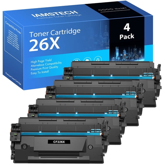 26X Toner Cartridge 4-Pack Compatible for 26X 26A CF226X CF226A LaserJet Pro MFP M426fdw M402n M402dn M402dw M402 M426fdn M426dw M426 Series Printer High Yield Ink (Black)
