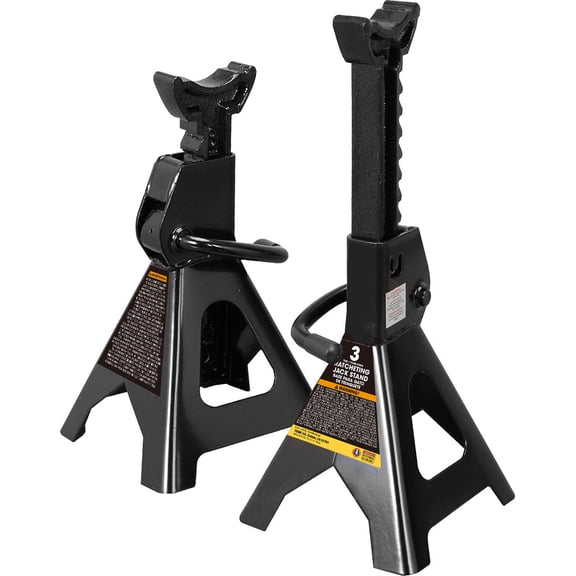 BLACK JACK Steel Jack Stands: 3 Ton (6,000 lb.) Capacity, Black, 1 Pair