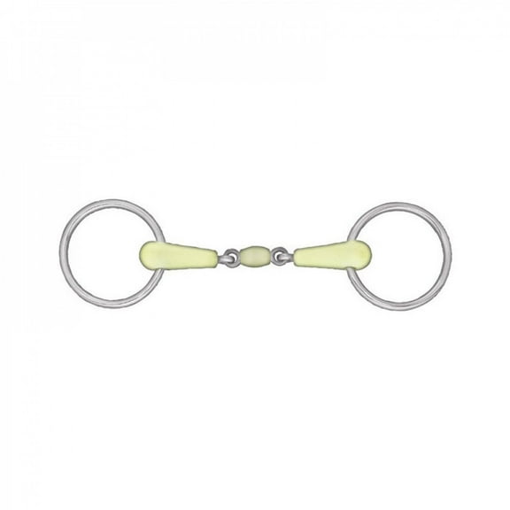 HORZE Apple Flavor Peanut Link Loose Ring Snaffle Bit - 5.75