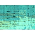 thumbnail image 1 of Ahgly Company Machine Washable Indoor Rectangle Abstract Turquoise Blue Modern Area Rugs, 2' x 5', 1 of 4