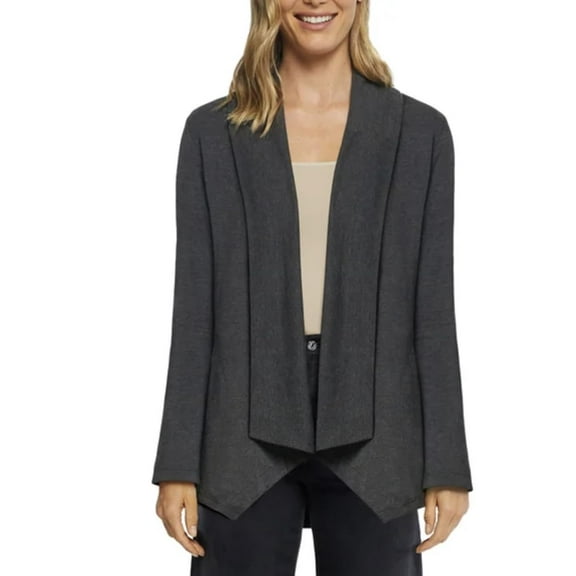 Max & Mia Women's Open Front Lightweight Drape Cardigan with Pockets (US, Alpha, Small, Regular, Regular, Heather Charcoal)