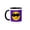 Black/White, variant on 3drose, Flirty Smiling Face with Black Sunglasses - Summer Flirt Smilie with Shades - Purple Background, 11oz Mug