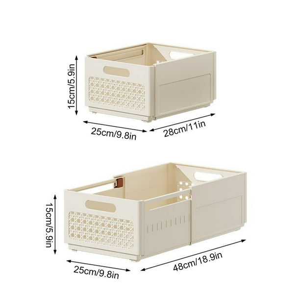 Caja de almacenamiento de ropa retráctil | Organizador de armario tipo cajón, diseño telescópico, malla apilable, plástico duradero, transpirable, pequeño/mediano/grande, solución de clasificación