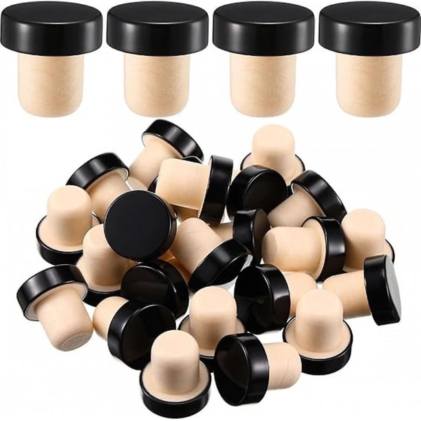 T-shaped Stopper Cork Wine Stopper Bottle Stoppers Reusable Wine Bottle Stopper Sealing Plug Bottle For Wine Beer Bottles(black, 24 Pieces)1