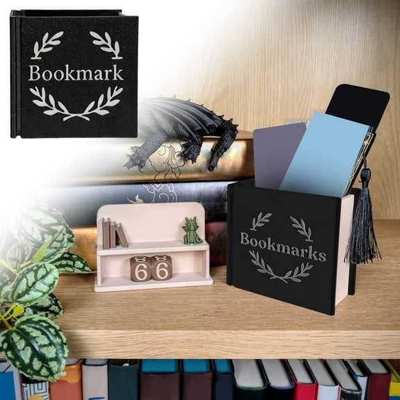 3D Printed Bookmark Holder,Book Shaped,Booktok Accessories,for Lover Gift Bookish,Accessory Office Desk Supplies,Funny Bookmark Accessories,Gifts for Reading Lovers Bookworm(Black)