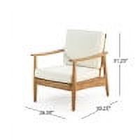 Euroco Outdoor Acacia Wood Club Chair with Slatted Design and Weather-Resistant Finish