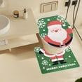 thumbnail image 2 of Christmas Bathroom Mat 2-Piece Set, Plush Faux Wool Toilet Lid Cover and Floor Mat with Non-Slip Backing, Machine Washable Holiday Bathroom Decor B, 2 of 6