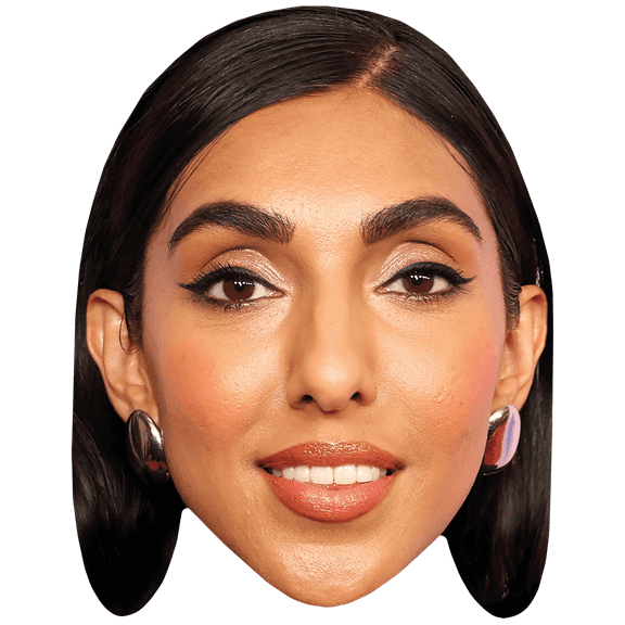 Rupi Kaur (Smile) Celebrity Mask, Flat Card Face, Fancy Dress Mask