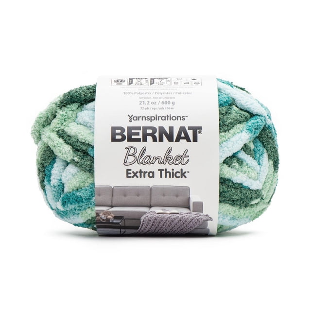 Bernat® Blanket Extra Thick™ #7 Jumbo Polyester Yarn, Teal Ivy 21.2oz/600g 72 Yards