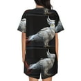 thumbnail image 6 of Fuzoiu White Red Cockatoo Print Women's Short-Sleeved Pajama Set,Lounge Sleepwear Set,Womens Pajama Sets 2 Piece,Button-Up Top and Shorts with Pockets-X-Large, 6 of 7