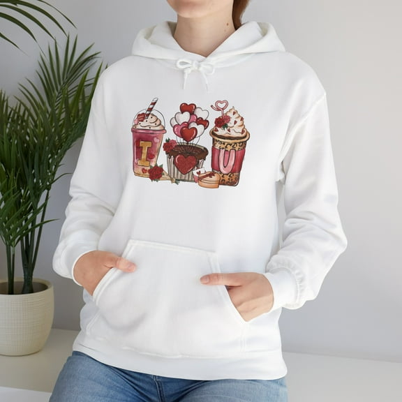 Valentine's Day Gift: Cozy 'I Love You' Coffee Graphic Hoodie