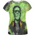 thumbnail image 1 of Halloween Frankenstein Raver Horror Movie Monster All Over Womens T Shirt Multi LG, 1 of 2