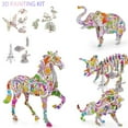 thumbnail image 4 of 3D Coloring Puzzle Set for Kids 4pcs Animals/Building Puzzles 3D Puzzle Arts and Crafts Educational Painting Crafts Creative DIY Toy, 4 of 10