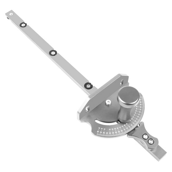 TFixol 27-Position Aluminum Miter Gauge with Laser-Engraved Scale, Ergonomic Handle, and Universal Compatibility for Table Saws, Circular Saws, and Router Tables – Red/Silver