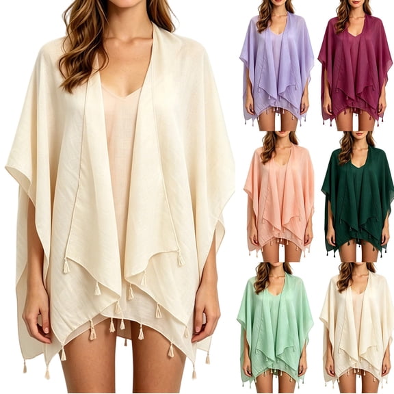 FchengtaiS Kimonos for Women Casual Swimsuit Coverup Lightweight Summer Boho Kimono Cardigans Beach Cover Up