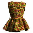 thumbnail image 3 of Bintarealwax Womens Dashiki Tops Sleeveless Summer African Printed Slim Fit Shirts Blouse Ankara Traditional Coat with Belt WY11069, 3 of 5