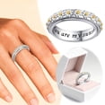 thumbnail image 2 of Krdevn Two Tone Daisy Spinner Ring Engraved Rotating Band Stackable Comfort Fit Promise Ring for Women Gift Sizes 6-10, 2 of 9