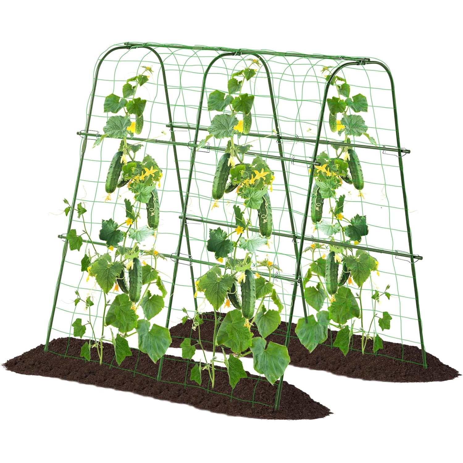 Garden Cucumber Trellis for Climbing Plants Outdoor, U-Shape Arch Trellis for Garden Raised Bed, Plant Support for Grape Vine Tomato Vegetable Pea Bean