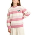 thumbnail image 2 of SELONE Kids Crewneck Sweatshirt Girls Long Sleeve Pullover Tops Loose Tonal Striped Sweatshirts Comfywear Outfits 5-15Y, 2 of 9