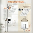 thumbnail image 5 of Single Handle 1-Spray Square Shower Faucet 1.8 GPM with Pressure Balance and Brass Valve Included, 5 of 6