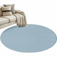 thumbnail image 2 of Light Blue 3.3ft Round Rug, Farmhouse Solid Blue Color Modern Art Non-Skid Rubber Backing Large Area Rugs - Living Room Bedroom Home Office, Indoor Floor Mat Carpets Washable Rug, 2 of 9