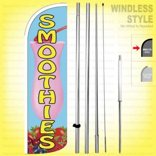 Windless Swooper Flag Kit 15' Feather Banner Sign yq-h BURGERS 