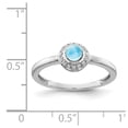 thumbnail image 2 of Auriga Fine Jewelry 14K White Gold Diamond and Cabochon Blue Topaz Ring for Women Size 7, 2 of 5