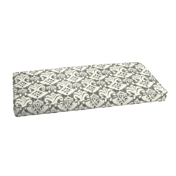 Sorra Home Grey and Cream Indoor/Outdoor Bench Cushion, Corded