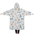 thumbnail image 2 of Oversized Wearable Blanket Hoodie,Princess Pattern Sherpa Blanket Hoodie with Super Pockets,Super Warm Fuzzy Pullover for Women & Men, 2 of 6